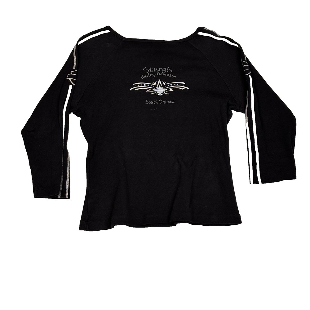 Harley‎ Davidson Sturgis Womens Medium Y2K Grunge Crop RK Stratman Made in USA - Picture 3 of 7